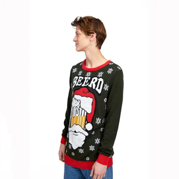 Pull de Noël Homme fun Père Noël Bière