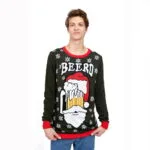 Pull de Noël Homme fun Père Noël Bière