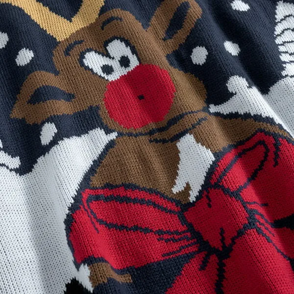 Pull de Noël Homme fun Renne tenant un Cadeau