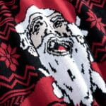 Pull de Noël Homme fun Père Noël Heureux rouge, noir avec flocons, sapins