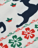 Pyjama de Noël imprimé Joyeux Noël, noir avec un renne volant