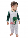 Pyjama de Noël Vert et Blanc Dinosaure Enguirlandé, Rennes et Flocons pour la famille