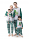 Pyjama de Noël Vert et Blanc Dinosaure Enguirlandé, Rennes et Flocons pour la famille