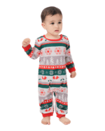 Pyjama de Noël Noir Rouge à motifs imprimé Renne Nez Rouge pour la famille