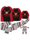 Pyjama de Noël Noir Rouge à motifs imprimé Renne Nez Rouge pour la famille