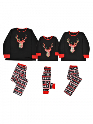 Pyjama de Noel style kitsch imprime renne noir tous les modeles