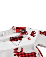 Pyjama de Noël Gris, Rouge, Noir à Carreaux motifs Caribou Ours et Sapins pour la famille