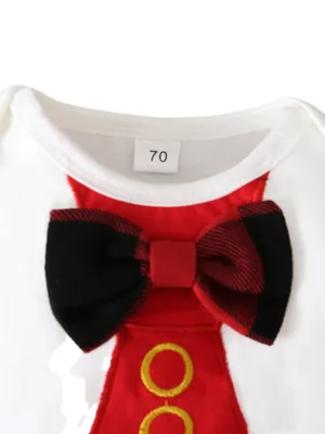 Elegante grenouillere bebe pyjama de Noel Mon premier Noel qualite du noeud et de la couture