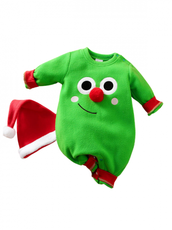 Pyjama de Noël Bébé et Nouveau-né Petite créature verte au Gros nez rouge 3D