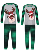 Pyjama de Noël Rudolph renne au gros nez rouge rayé