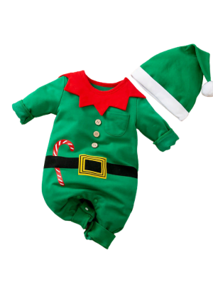 Pyjama de Noël Bébé et Nouveau-né Elfe vert
