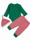 Pyjama de Noël vert elfe à rayures pour bébés