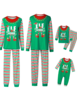 Pyjama de Noël à rayures vertes avec motif Elf Squad