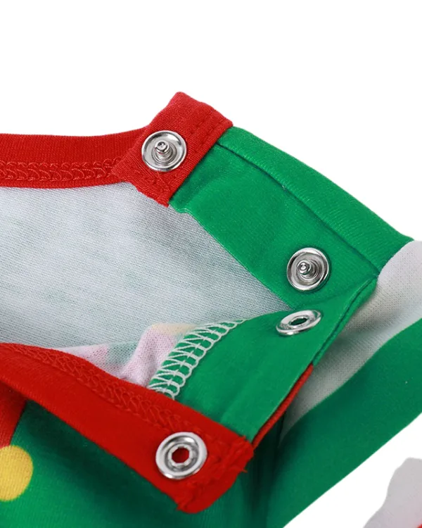 Pyjama de Noël à rayures vertes avec motif Elf Squad