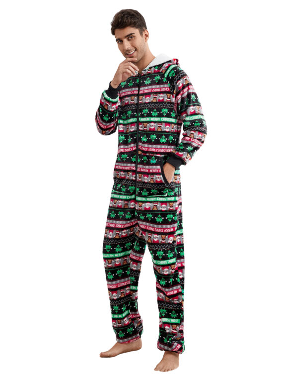 Combinaison Pyjama de Noël Merry Christmas pour Couple