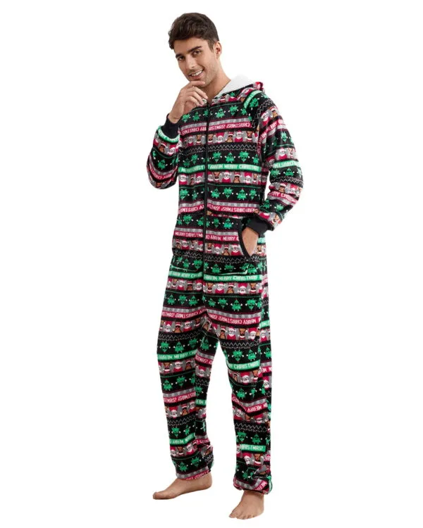 Combinaison Pyjama de Noël Merry Christmas pour Couple