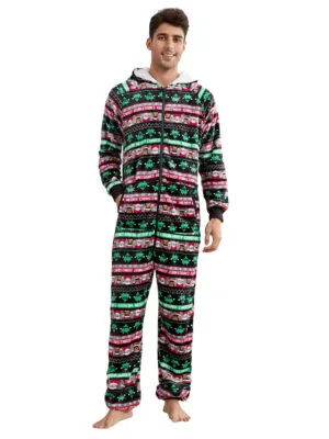 Combinaison Pyjama de Noël Merry Christmas pour Couple