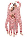 Pyjama de Noël combinaison à motifs hivernaux rouge