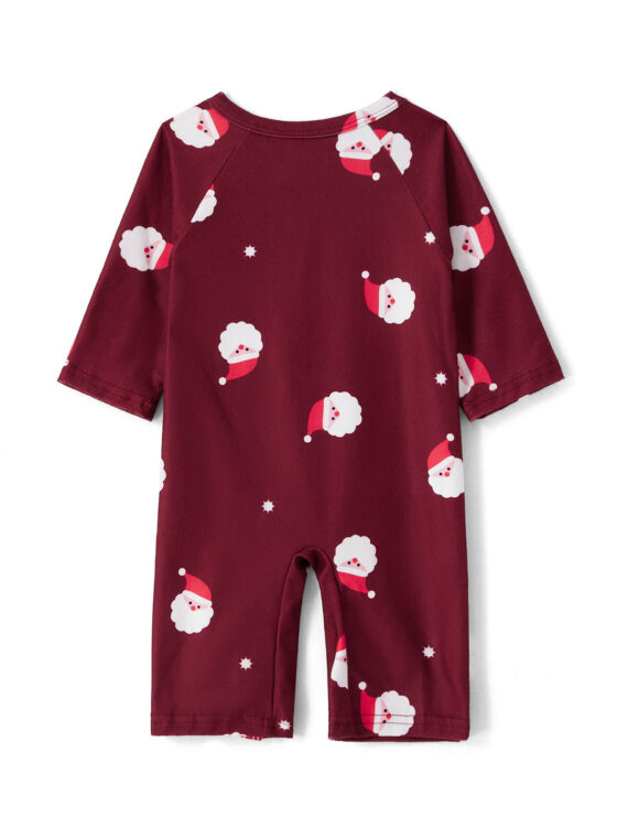 Pyjama de Noël Tête de Père Noël bordeaux