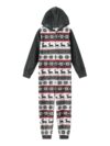Pyjama de Noël combinaison à motifs hivernaux gris