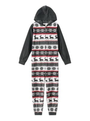 Pyjama de Noel Combinaison a Motifs Hivernaux Gris combinaison en entier