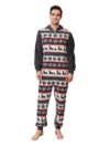 Pyjama de Noël combinaison à motifs hivernaux gris
