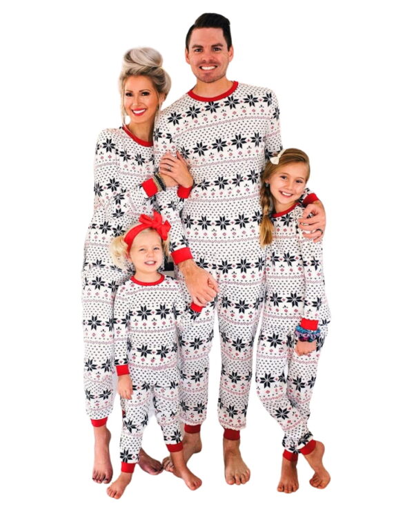 Pyjama de Noël Flocons blanc Moderne à Motifs