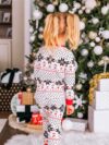 Pyjama de Noël Flocons blanc Moderne à Motifs