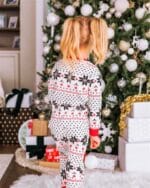 Pyjama de Noël Flocons blanc Moderne à Motifs