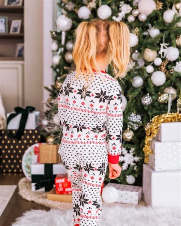 Pyjama de Noël Flocons blanc Moderne à Motifs