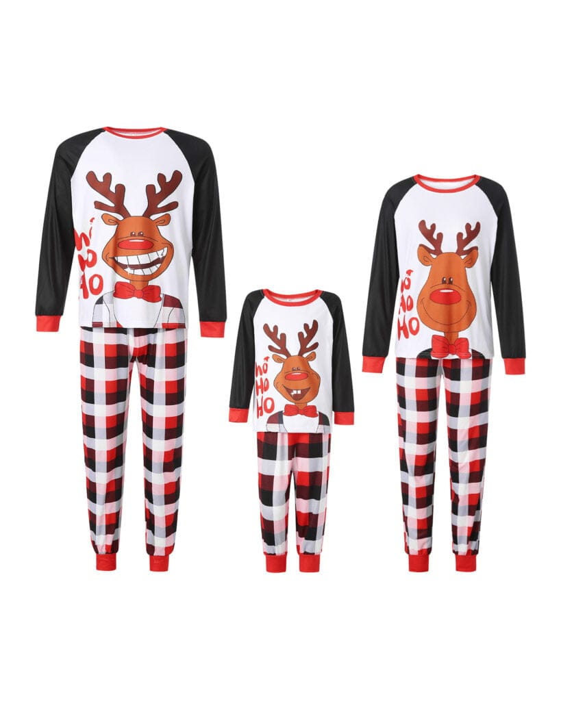 Pyjama De Noël Familial - Ensemble Assorti à Motifs Rennes - Coton Doux, Pour Homme, Femme Et Enfant - Idéal Pour Photos Et Soirées Festives