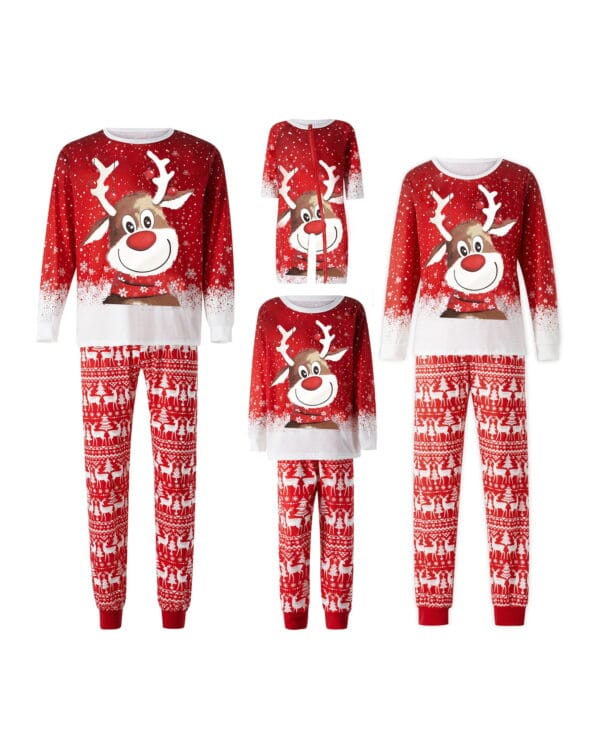 Pyjama de Noël ensemble Renne sur Fond Enneigé