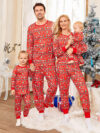 Pyjama de Noël hiver aux motifs modernes, rouge
