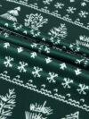 Pyjama de Noël vert moderne aux motifs hivernaux, flocons, sapins