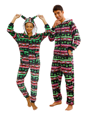 Combinaison Pyjama de Noël Merry Christmas pour Couple
