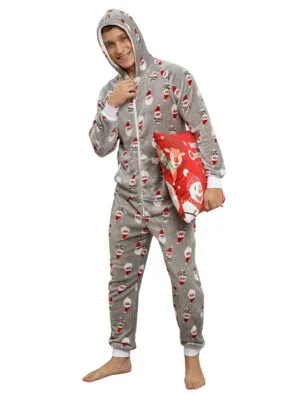 Combinaison couples Noel Homme Monsieur Pere Noel mannequin homme de face 1