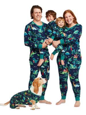 Pyjamas de Noel Pere Noel Dinosaures pour toute la famille